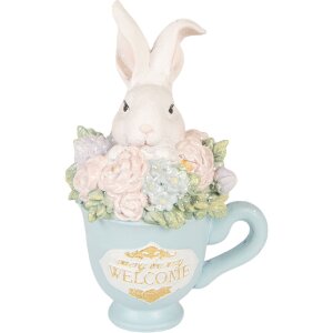 Décoration Lapin dans Bol Blanc-Bleu – Clayre & Eef
