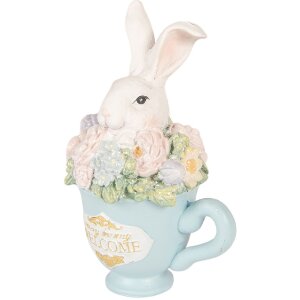 Décoration Lapin dans Bol Blanc-Bleu – Clayre & Eef