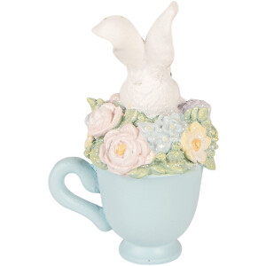 Décoration Lapin dans Bol Blanc-Bleu – Clayre & Eef