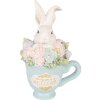 Décoration Lapin dans Bol Blanc-Bleu – Clayre & Eef