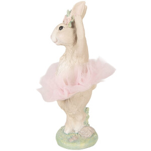 Clayre & Eef 6PR6078 Dekoration Kaninchen Beige-Rosa 10x9x27 cm