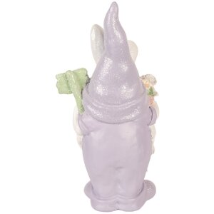 Décoration Petit Bonhomme Clayre & Eef 16x10x30 cm Blanc Violet