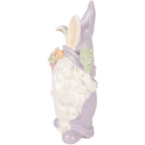Décoration Petit Bonhomme Clayre & Eef 16x10x30 cm Blanc Violet