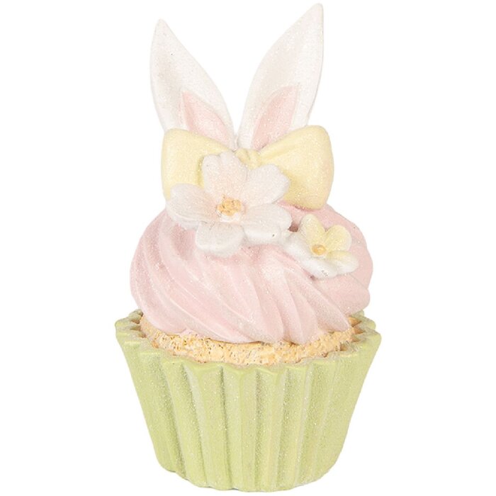 Décoration Cupcake Clayre & Eef Rose Vert Ø 7x13 cm