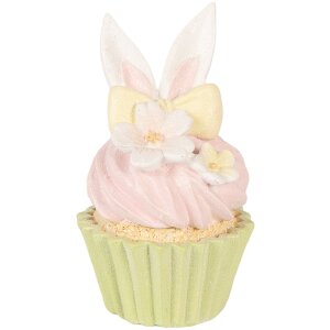 Décoration Cupcake Clayre & Eef Rose Vert Ø 7x13 cm