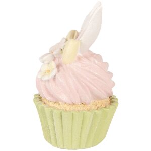 Décoration Cupcake Clayre & Eef Rose Vert Ø 7x13 cm