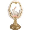 Décoration Oeuf Lapin Blanc-Or 12x11x22 cm Clayre & Eef