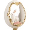 Décoration Oeuf Lapin Blanc-Or 12x11x22 cm Clayre & Eef