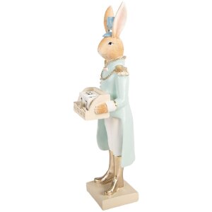 Décoration Lapin Clayre & Eef 9x10x32 cm Beige-Blau