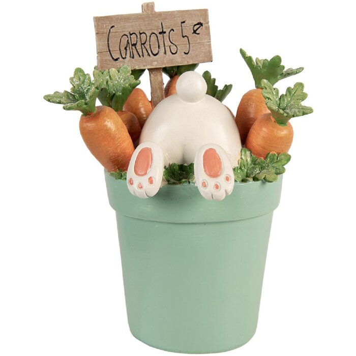 Décoration Lapin Blanc Bleu 21x20x28 cm - Clayre & Eef