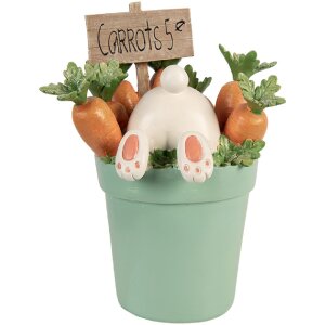 Décoration Lapin Blanc Bleu 21x20x28 cm - Clayre & Eef