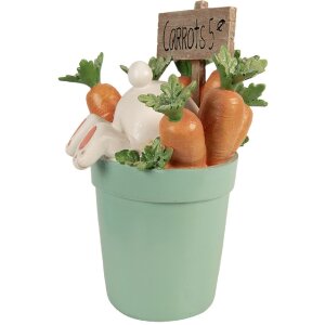 Décoration Lapin Blanc Bleu 21x20x28 cm - Clayre & Eef