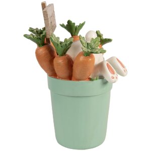 Décoration Lapin Blanc Bleu 21x20x28 cm - Clayre & Eef