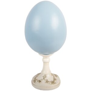 Décoration Oeuf avec Lapin Clayre & Eef Blanc Bleu 13x12x28 cm