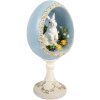 Décoration Oeuf avec Lapin Clayre & Eef Blanc Bleu 13x12x28 cm