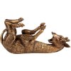 Support de bouteille girafe Clayre & Eef doré-bronze 33x13x16 cm