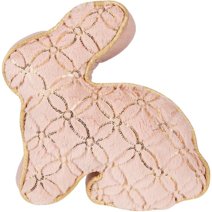 Tapis d’arrêt porte lapin rose-or 29x10x27 cm - Clayre & Eef