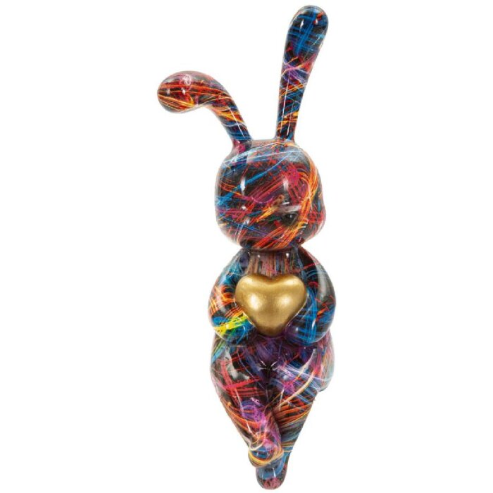 Figurine décorative Coniglietto Psyco – Lapin psychédélique multicolore 23 cm