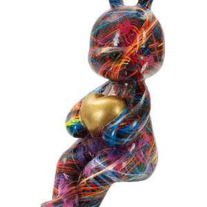 Figurine décorative Coniglietto Psyco – Lapin psychédélique multicolore 23 cm