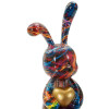 Figurine décorative Coniglietto Psyco – Lapin psychédélique multicolore 23 cm