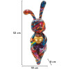 Figurine décorative Coniglietto Psyco – Lapin psychédélique multicolore 23 cm