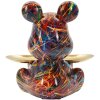 Statue décorative CANE PSYCHO multicolore avec plateau doré 22,5 cm