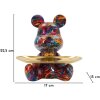 Statue décorative CANE PSYCHO multicolore avec plateau doré 22,5 cm
