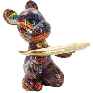 Figurine décorative CANE PSYCO Mauro Ferretti avec plateau multicolore 22,5 cm