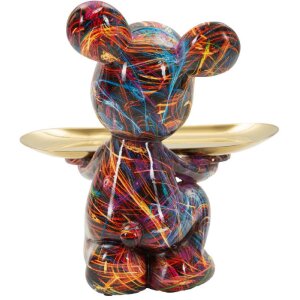 Figurine décorative CANE PSYCO Mauro Ferretti avec plateau multicolore 22,5 cm