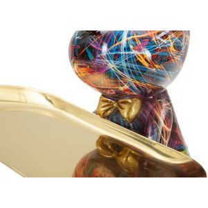 Figurine décorative CANE PSYCO Mauro Ferretti avec plateau multicolore 22,5 cm