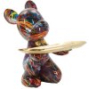 Figurine décorative CANE PSYCO Mauro Ferretti avec plateau multicolore 22,5 cm