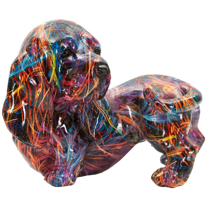 Figurine décorative Bassotto Psyco – Dalmatien multicolore en polyrésine