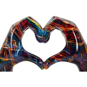 Statue LOVER PSYCO Mauro Ferretti – cœur en mains, art pop moderne