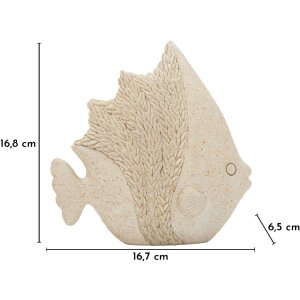 Figurine décorative poisson sable Mauro Ferretti 16,7x6,5x16,8 cm