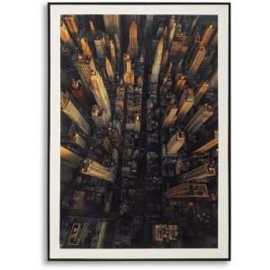 Tableau mural New York Skyline de Mauro Ferretti – toile laquée avec cadre