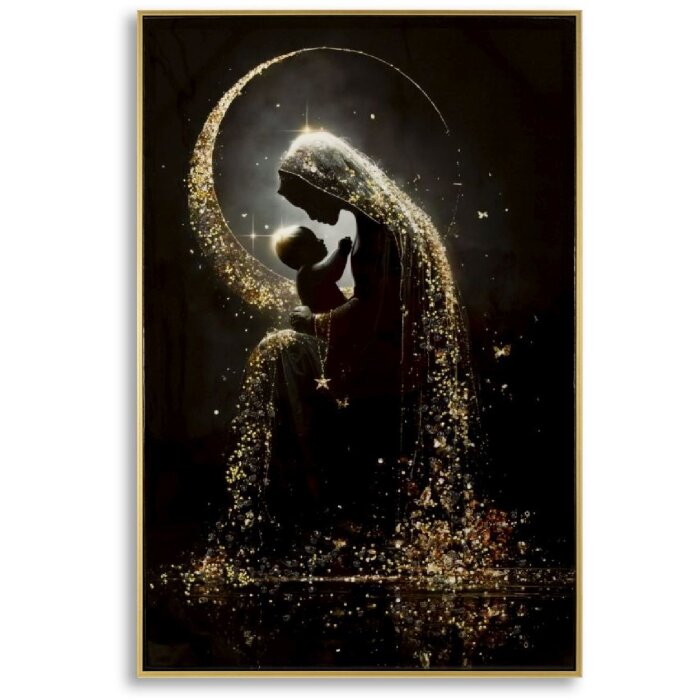 Tableau sur toile MATERNITY Mauro Ferretti, cadre bois 60x90 cm