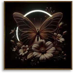 Tableau mural Mauro Ferretti "Butterfly" avec LED, 50x50 cm