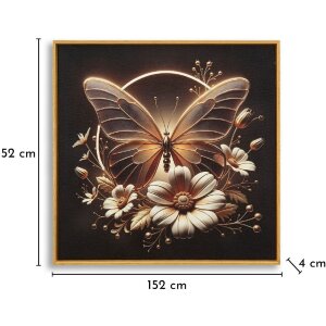 Tableau mural Mauro Ferretti "Butterfly" avec LED, 50x50 cm