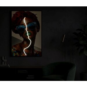 Tableau mural Mauro Ferretti "Afro" LED 60x90 cm avec applique 3D