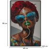 Tableau mural Mauro Ferretti "Afro" LED 60x90 cm avec applique 3D
