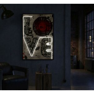Tableau LED "Love" Mauro Ferretti 60x90 cm – Appliqués acryliques 3D