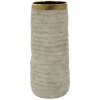 Vase Mauro Ferretti "Lima Open" gris/or, texture cylindrique