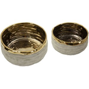 Mauro Ferretti Übertopf-Set "Lima" 2-teilig Ø22,5x10,5 cm / Ø18x8,5 cm