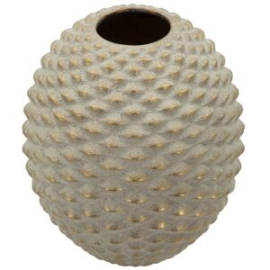 Vase sphérique décoratif Mauro Ferretti gris/or Ø29,5x36 cm