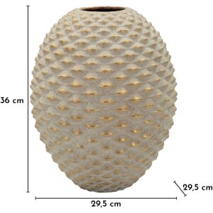 Vase sphérique décoratif Mauro Ferretti gris/or Ø29,5x36 cm