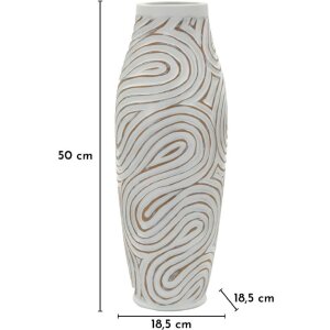 Mauro Ferretti Vase "Oblix" Ø18,5x50 cm Weiß gekälkt