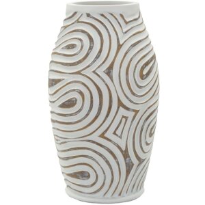Vase Oblix Mauro Ferretti, blanc craquelé, Ø19,5x35 cm