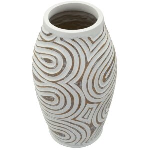 Vase Oblix Mauro Ferretti, blanc craquelé, Ø19,5x35 cm