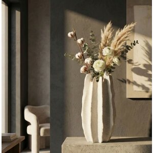 Vase "Ester" Mauro Ferretti, design sculptural organique, Ø23x50 cm