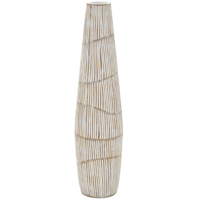 Vase Hanoi Mauro Ferretti, blanc craquelé, Ø17x68,5 cm